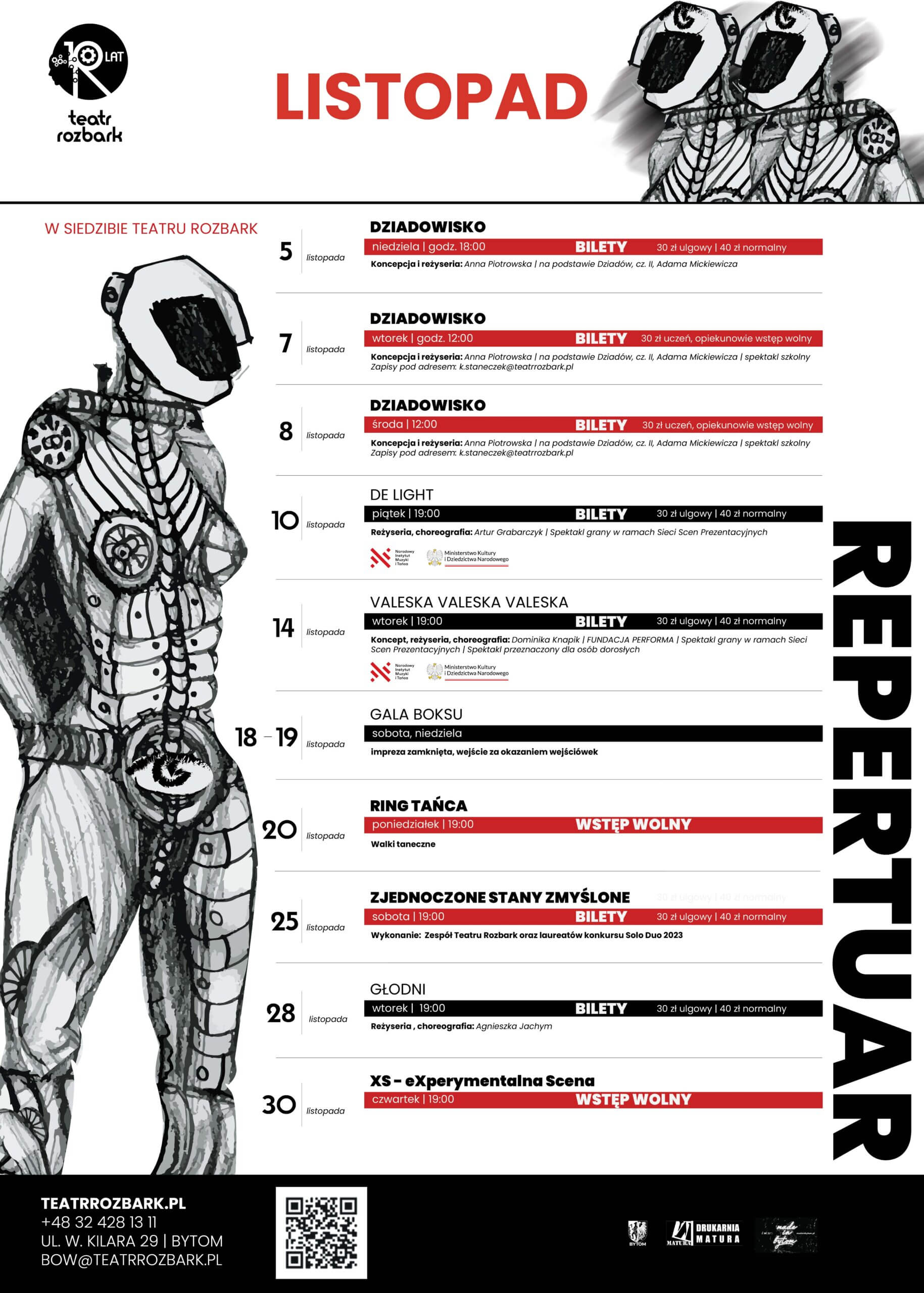 LISTOPAD 2023 | REPERTUAR - Teatr Rozbark