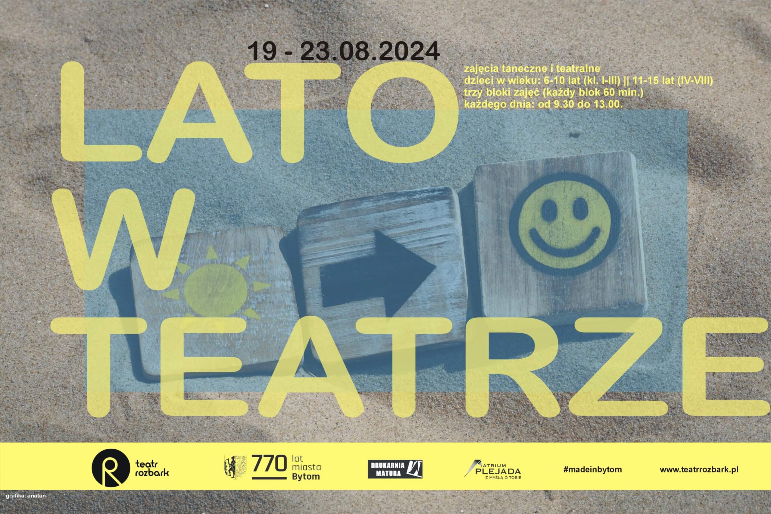 Plakat informacyjny Lato w teatrze 19-23.08.2024