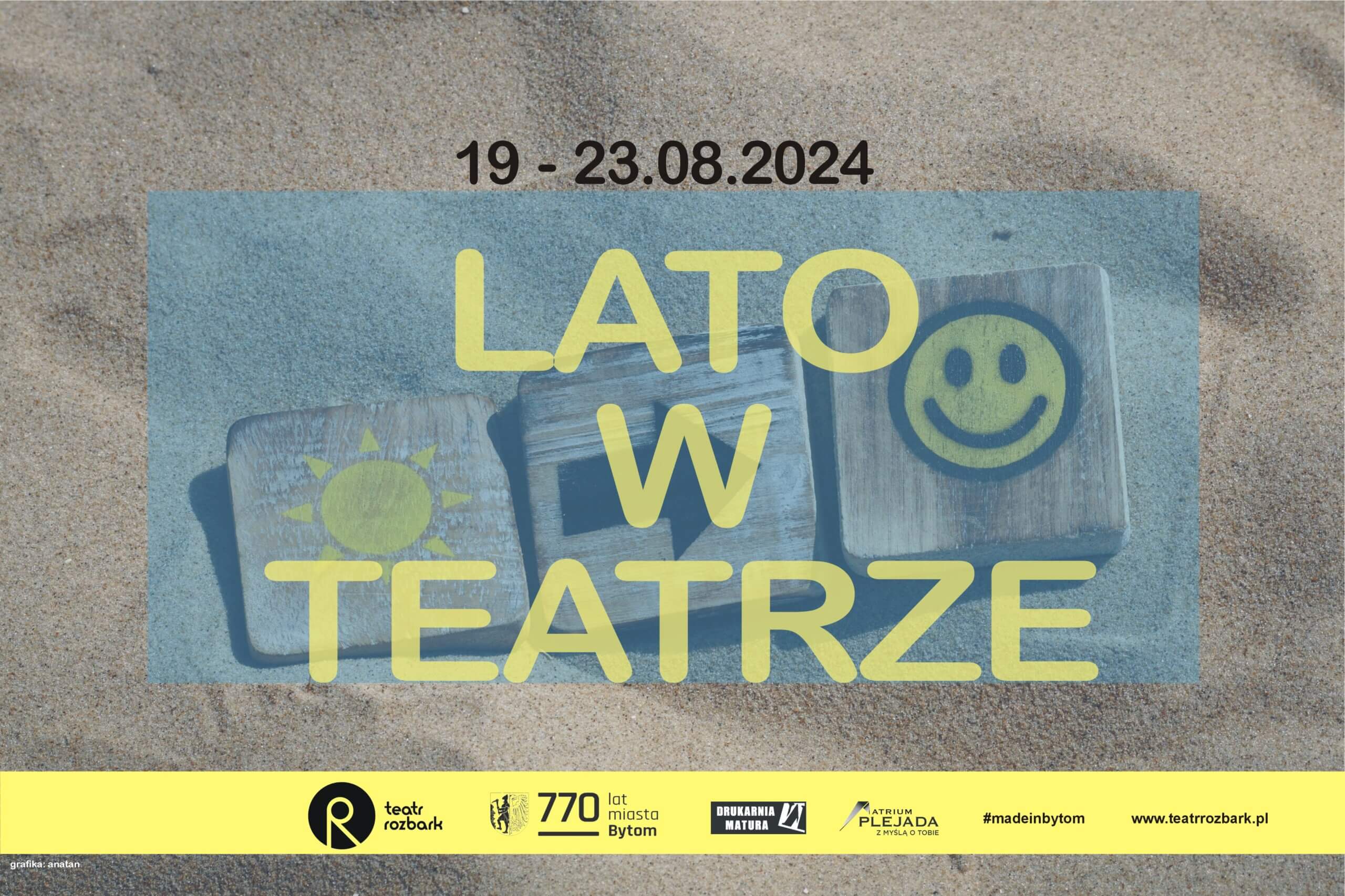 Plakat informacyjny Lato w teatrze 19-23.08.2024